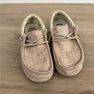 Hey Dude khaki slip on shoes size 1